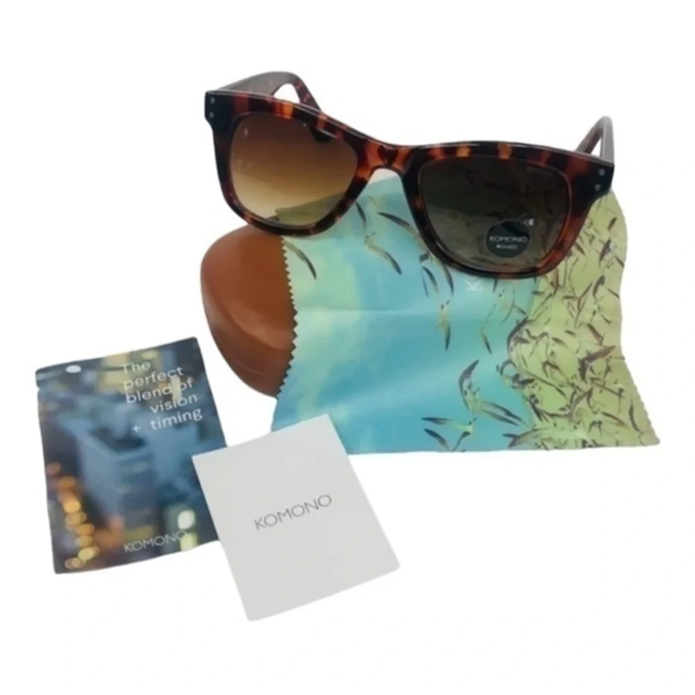 Komono Men’s Sunglasses- Allen Tortoise - rounded rectangular frame - NEW!